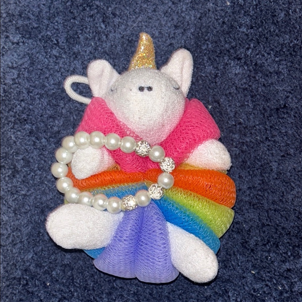 Unicorn Plush Loofah | Bracelet included!!! | Multicolored | Shower accessories